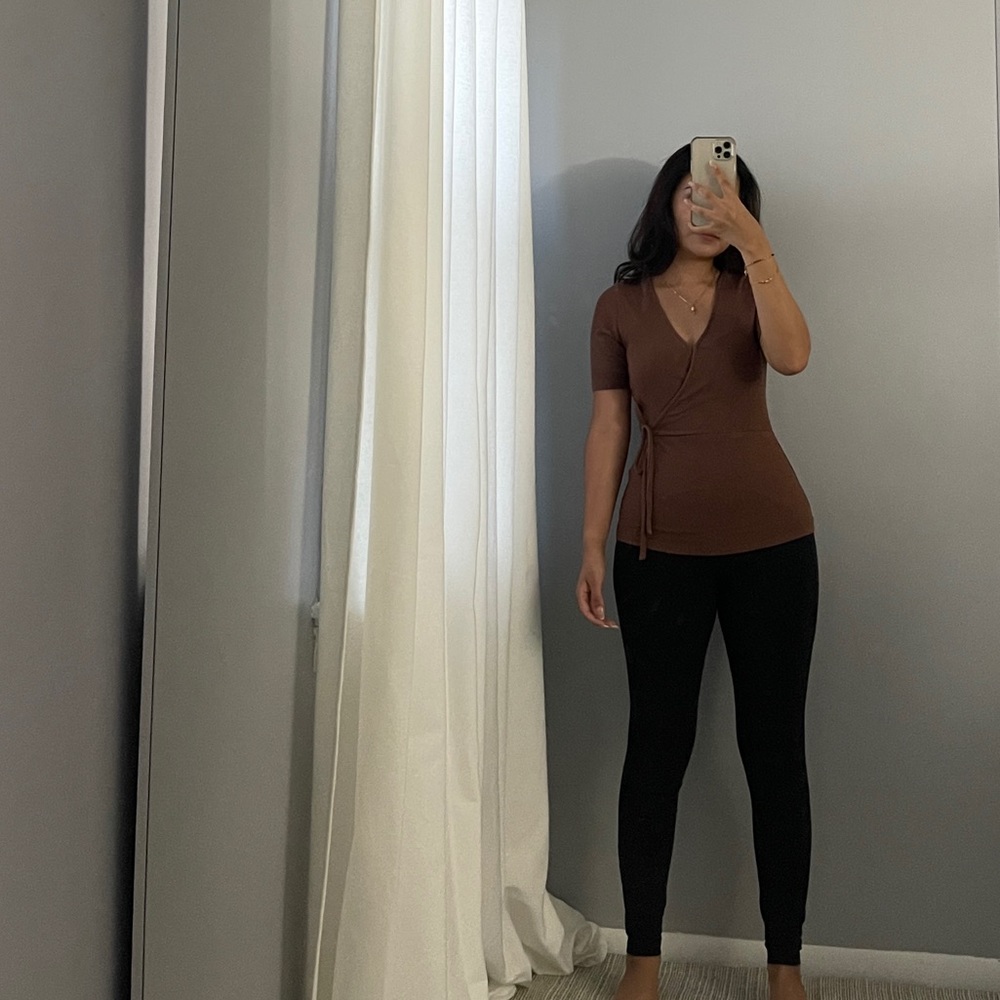 Banana Republic Brown Waist Tie Shirt XS